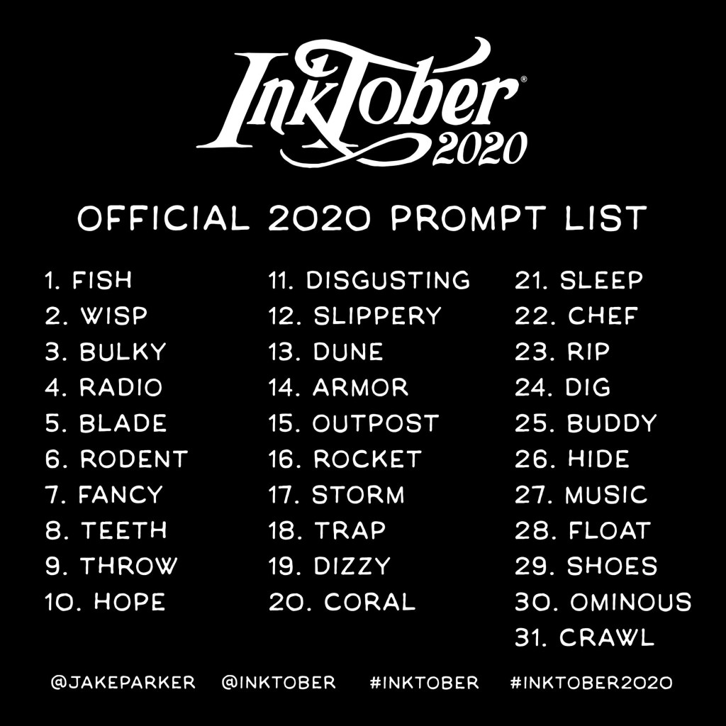 Inktober  2020 daily prompts